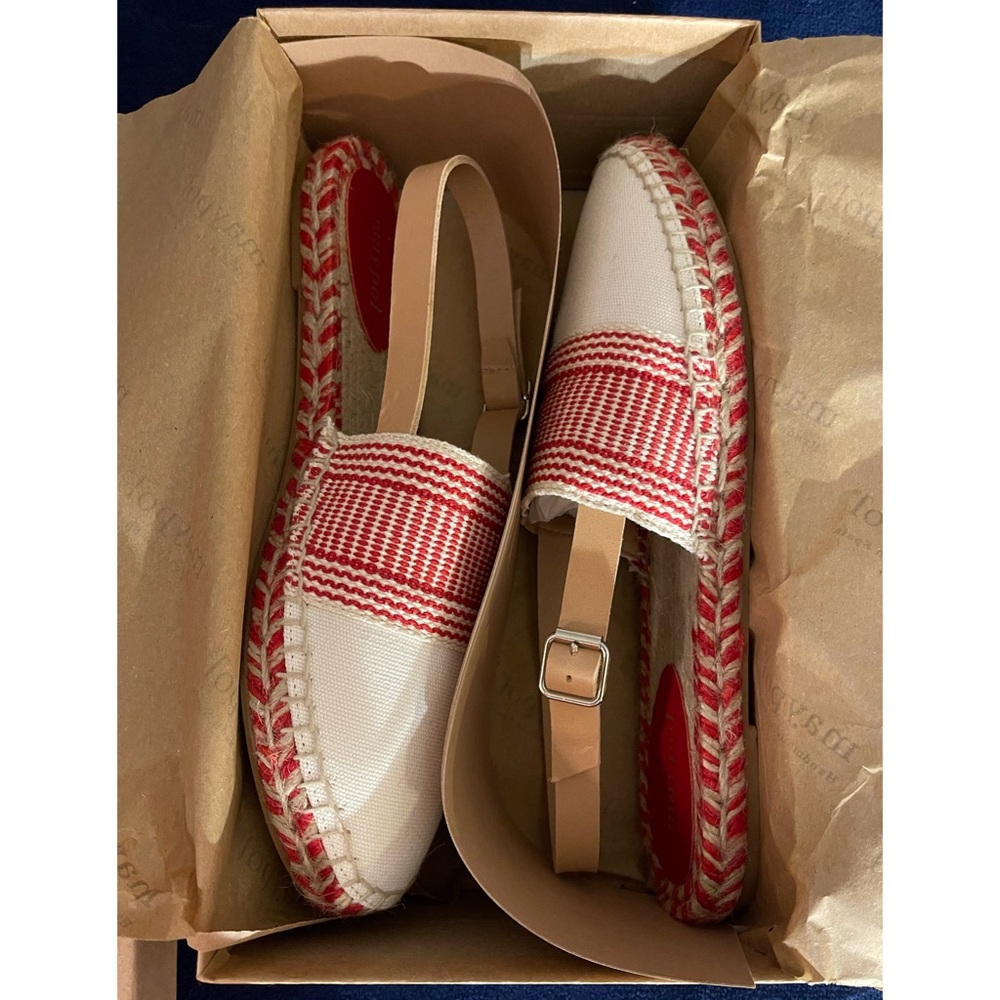 Anthropologie x Maypol Sonny Slingback Red and White Espadrilles NWT SZ 10 - Picture 6 of 16